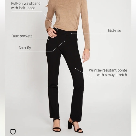 NWOT Betabrand Dress Pant Yoga Pants Straight Leg Classic Black - Picture 4 of 10